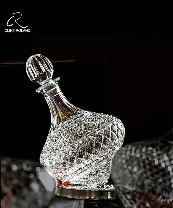 Carafe rotative de luxe en diamant taillé
