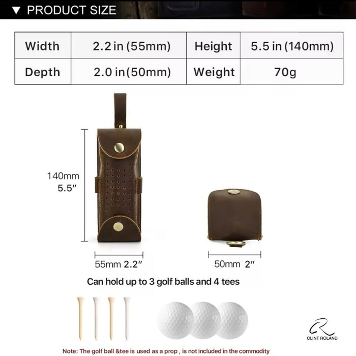 Leather Golf Ball Waist Pouch