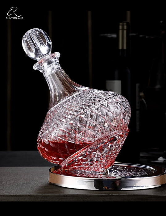 Carafe rotative de luxe en diamant taillé