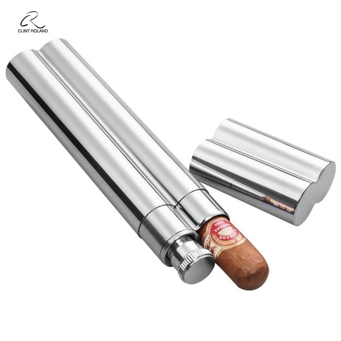 Single Cigar Tube with Liquid Pocket Flask