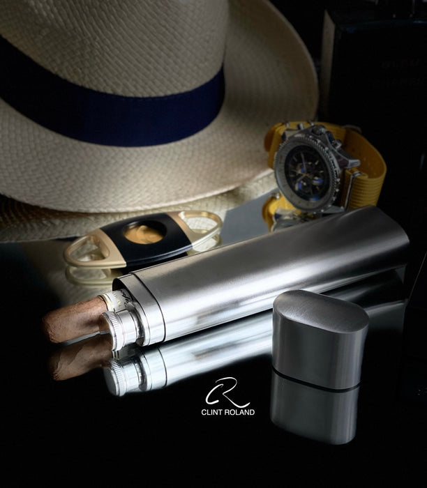 Elegant Cigar and Whiskey Hip Flask