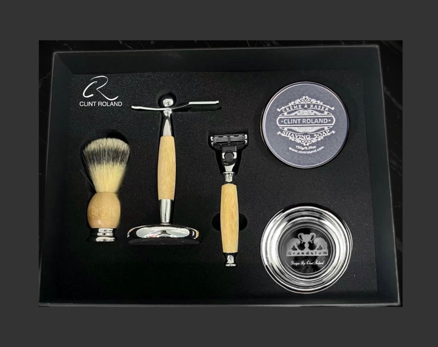 MAQUILLAJE DE AFEITAR VINTAGE GRANDSLAM -BAMBÚ NATURAL- SET DE REGALO