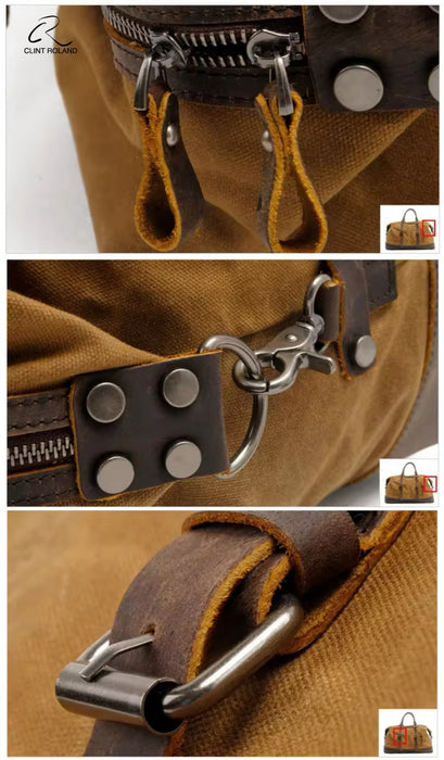 Sac fourre-tout Safari en toile/cuir