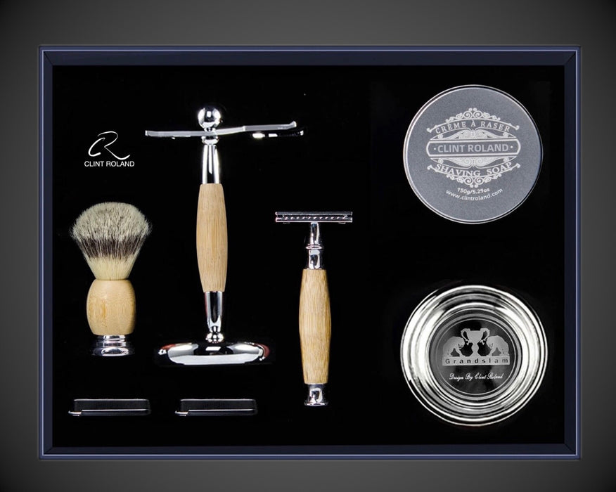 MAQUILLAJE DE AFEITAR VINTAGE GRANDSLAM -BAMBÚ NATURAL- SET DE REGALO