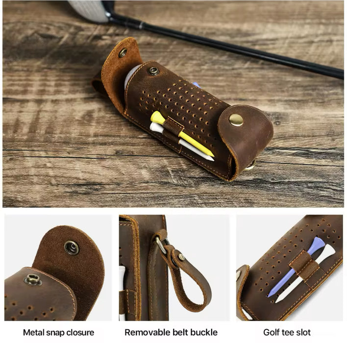 Leather Golf Ball Waist Pouch