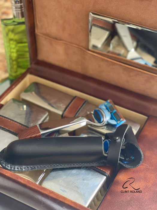 ETUI DE PROTECTION POUR RASOIR EN CUIR