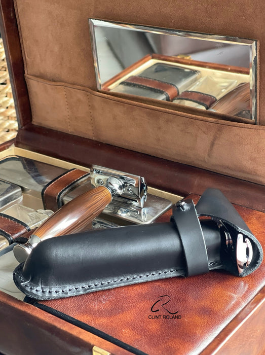 ETUI DE PROTECTION POUR RASOIR EN CUIR