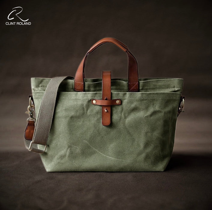 Canvas and Leather Tote Bag