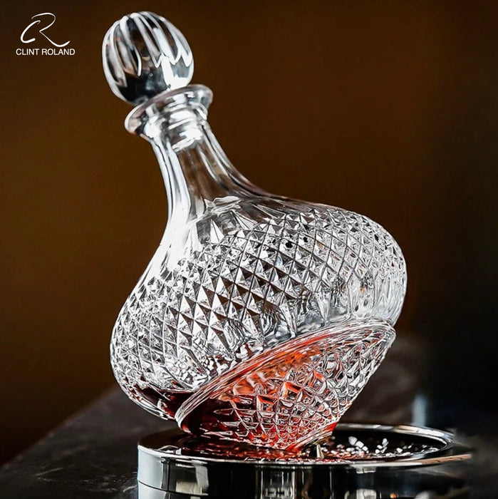 Luxury Diamond Cut Rotating Decanter