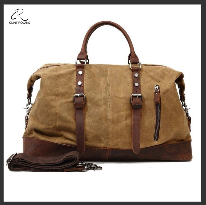 Safari Canvas/Leather Tote Bag