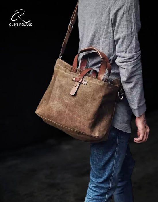 Canvas and Leather Tote Bag