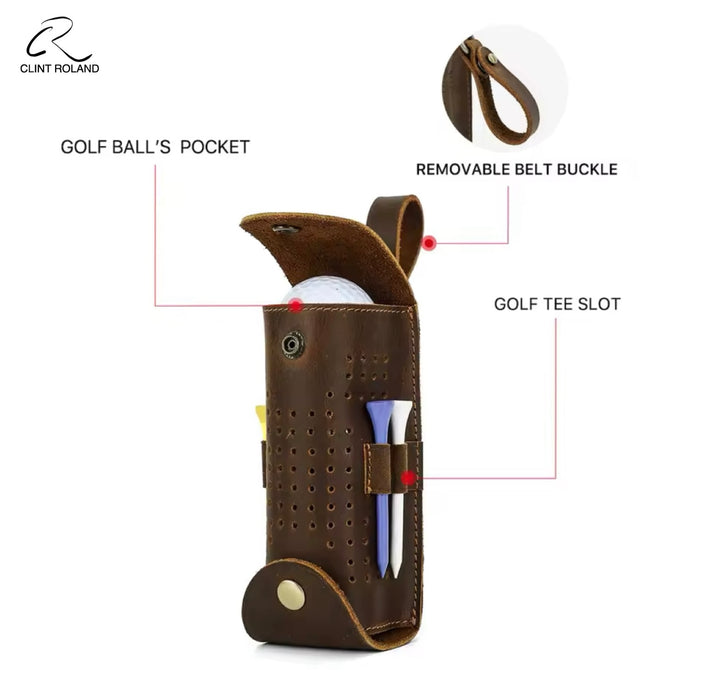 Leather Golf Ball Waist Pouch