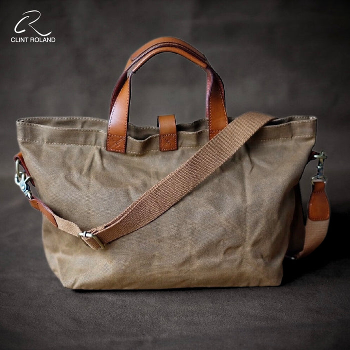 Canvas and Leather Tote Bag