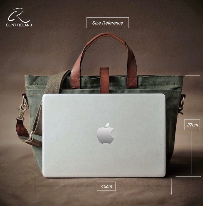 Canvas and Leather Tote Bag