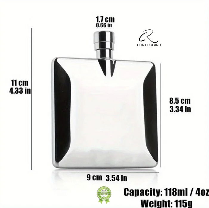 Ultra Thin Elegant Chrome Pocket Flask
