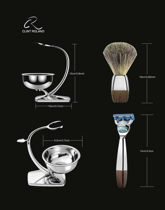 Coffret cadeau de rasoirs FUSION modernes en bois et chrome