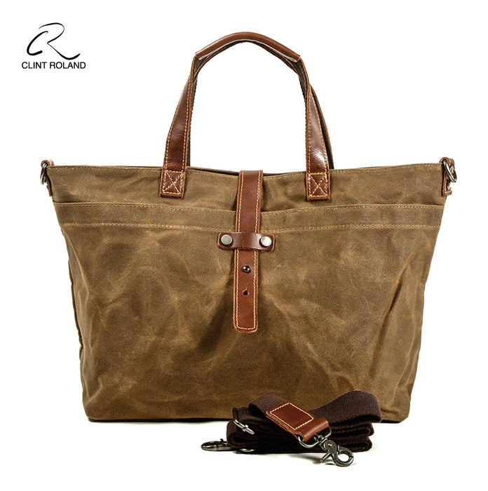 Canvas and Leather Tote Bag