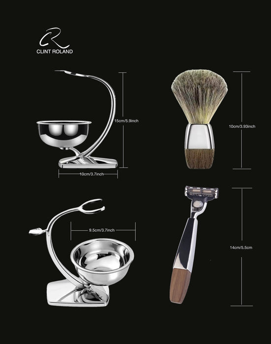 Coffret cadeau de rasoirs modernes en bois et chrome MACH111