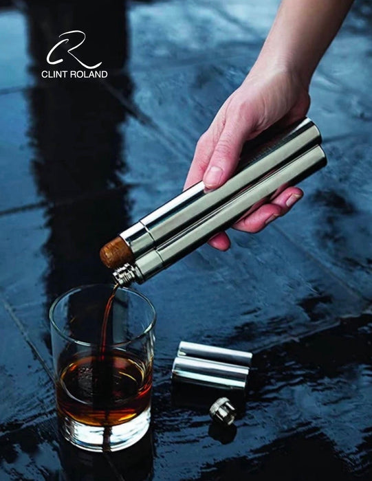 Single Cigar Tube with Liquid Pocket Flask