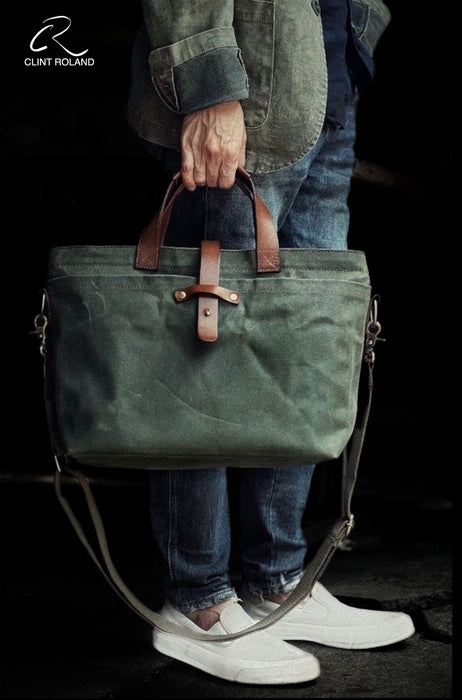 Canvas and Leather Tote Bag