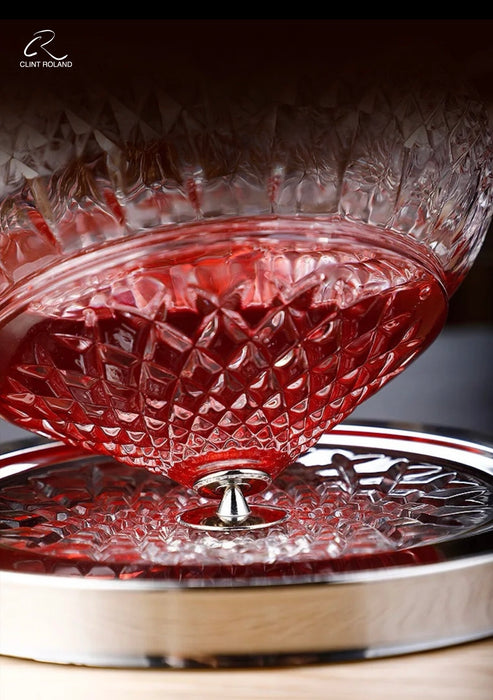 Carafe rotative de luxe en diamant taillé