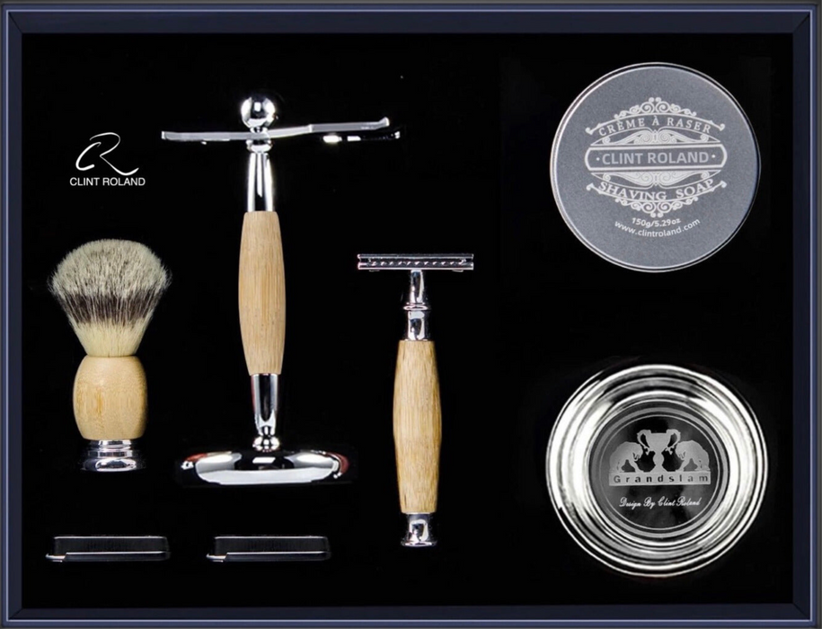 MAQUILLAJE DE AFEITAR VINTAGE GRANDSLAM -BAMBÚ NATURAL- SET DE REGALO