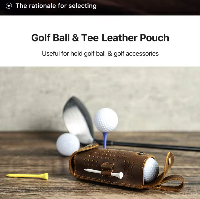 Leather Golf Ball Waist Pouch