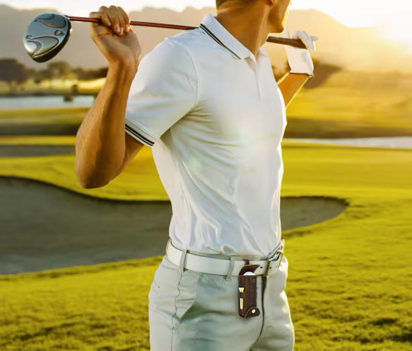 Leather Golf Ball Waist Pouch