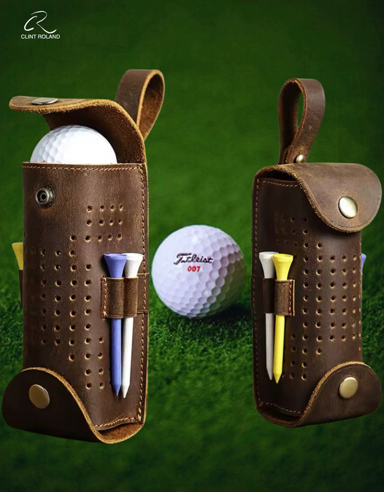 Leather Golf Ball Waist Pouch
