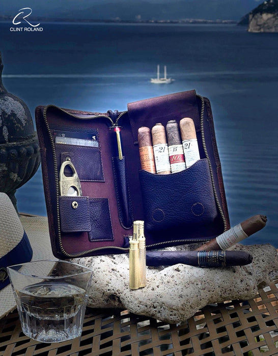 Portable Leather Cigar Case