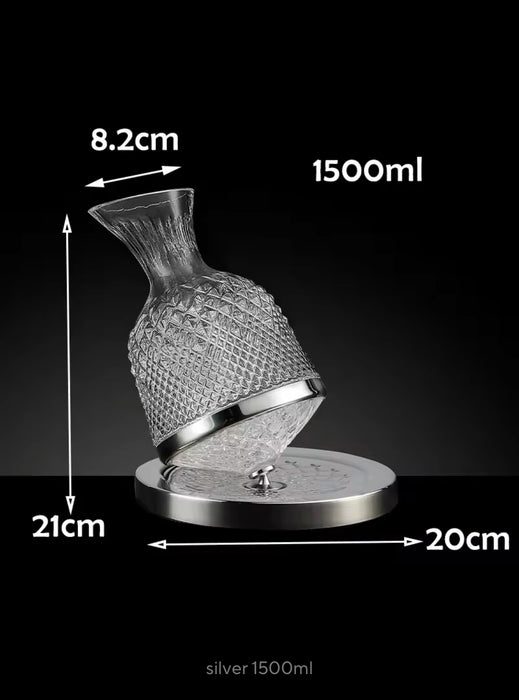 Carafe à décanter rotative en cristal élégante