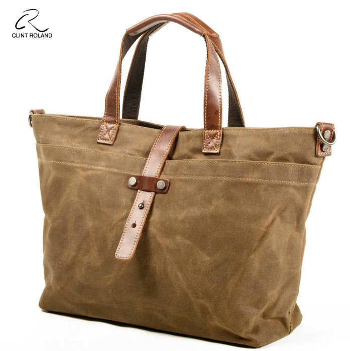Canvas and Leather Tote Bag