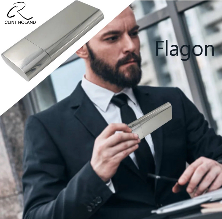 Estuche doble para puros y frasco para líquidos