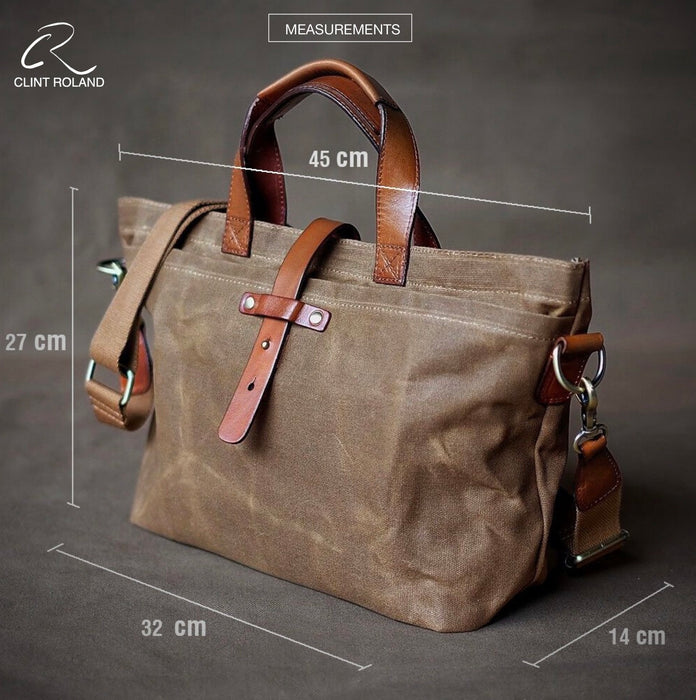 Canvas and Leather Tote Bag