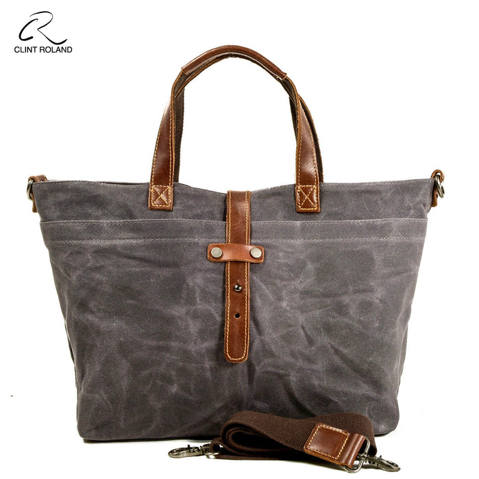 Canvas and Leather Tote Bag