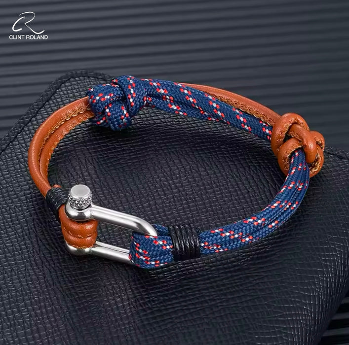 Nautical Bracelet with Shackle Clasp