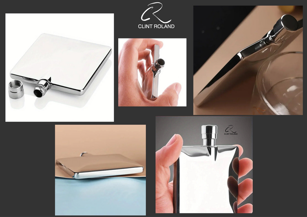 Ultra Thin Elegant Chrome Pocket Flask
