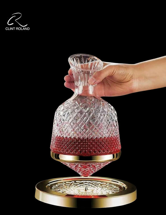 Carafe à décanter rotative en cristal élégante