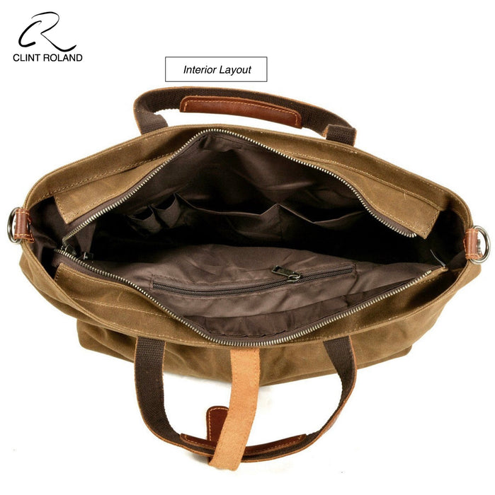 Canvas and Leather Tote Bag