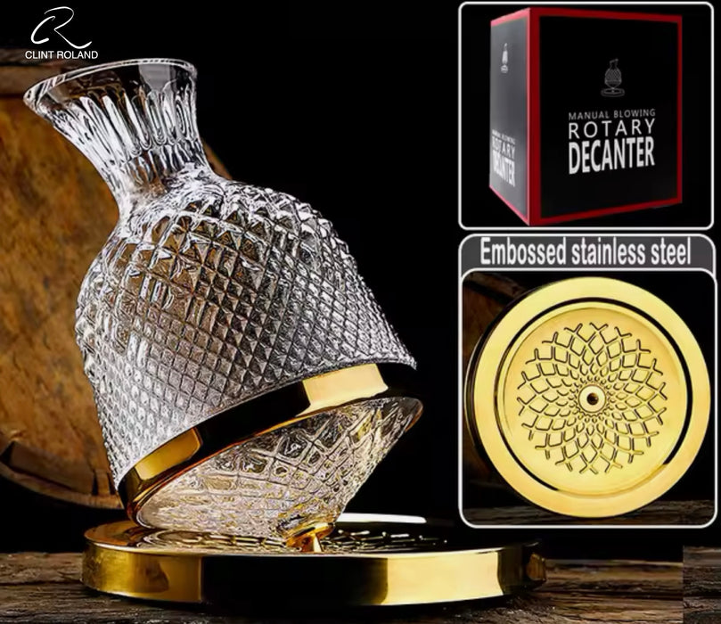 Carafe à décanter rotative en cristal élégante