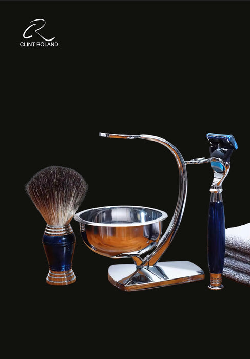 Coffret cadeau de rasoirs Fusion marbrés bleus