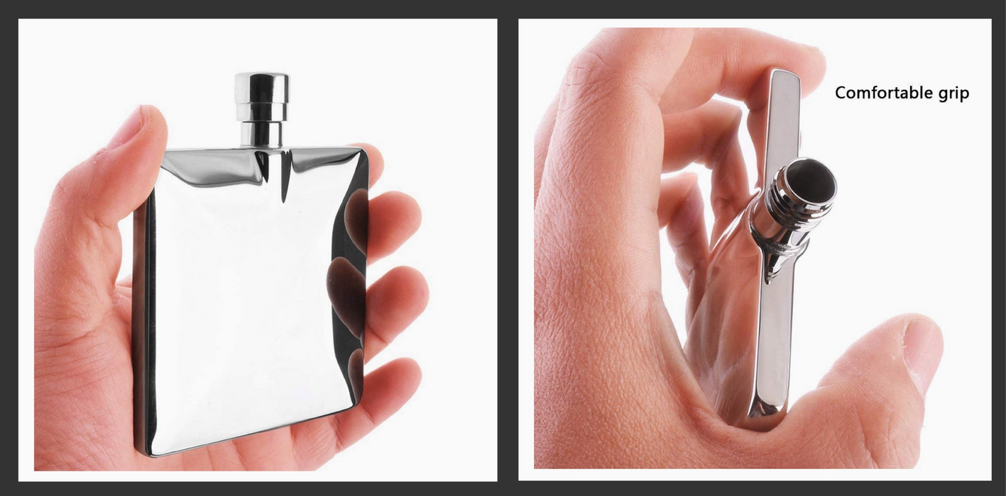 Ultra Thin Elegant Chrome Pocket Flask