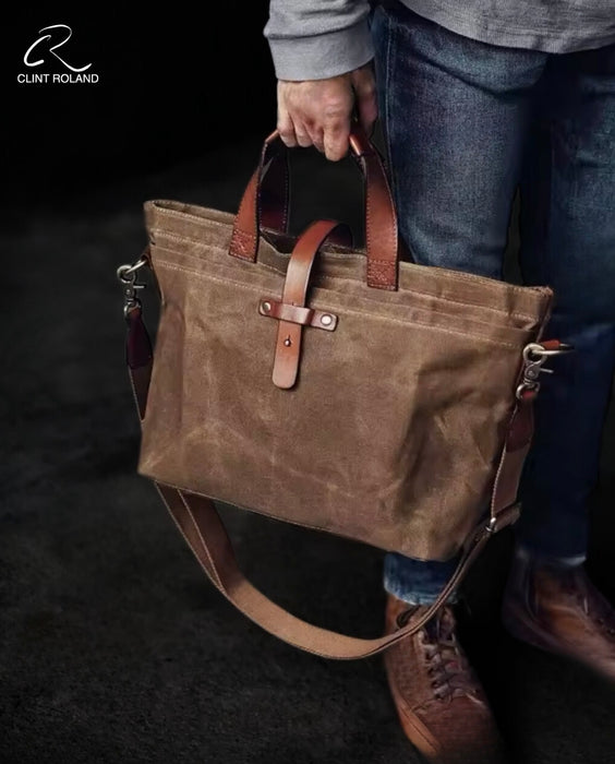 Canvas and Leather Tote Bag
