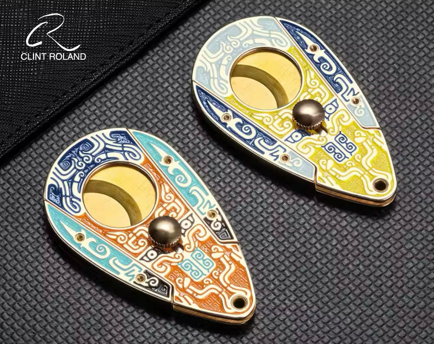 Colourful Hand Painted Collectors Cigar Cutter
