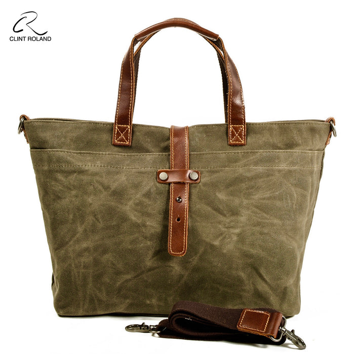 Canvas and Leather Tote Bag
