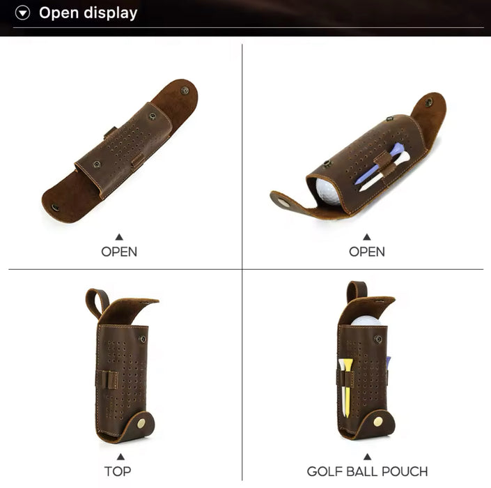 Leather Golf Ball Waist Pouch