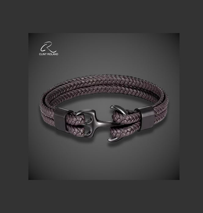Luxury Leather Anchor Bracelet