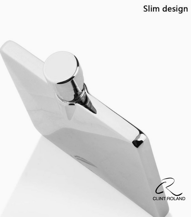 Ultra Thin Elegant Chrome Pocket Flask