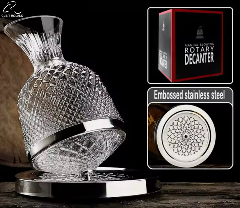 Carafe à décanter rotative en cristal élégante