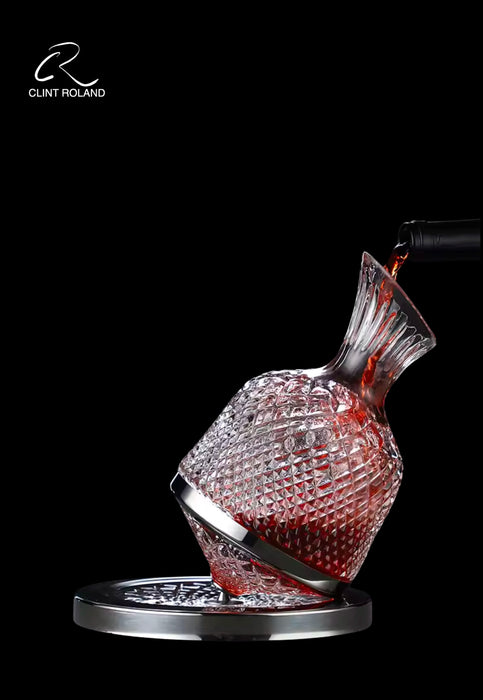 Carafe à décanter rotative en cristal élégante